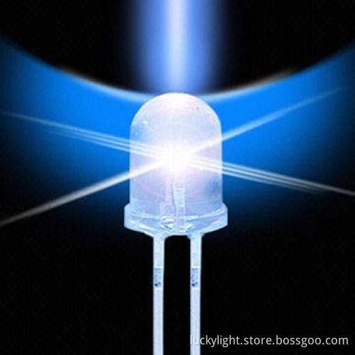 3mm round blue LED with 462nm wavelength, 30 degrees